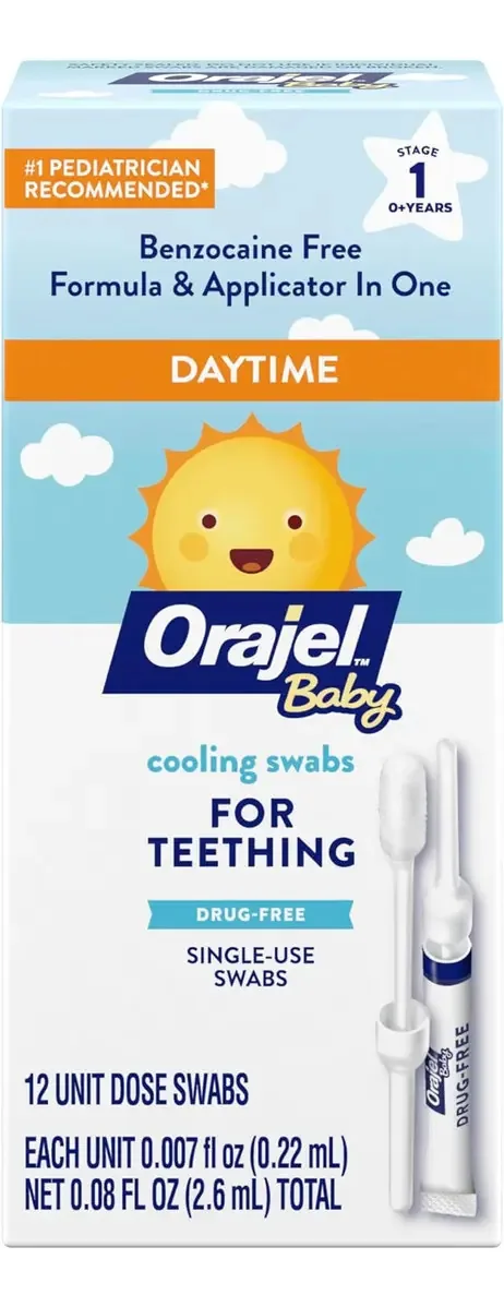 Baby Orajel Cotonetes De Resfriamento Diurno Para Dentiçao