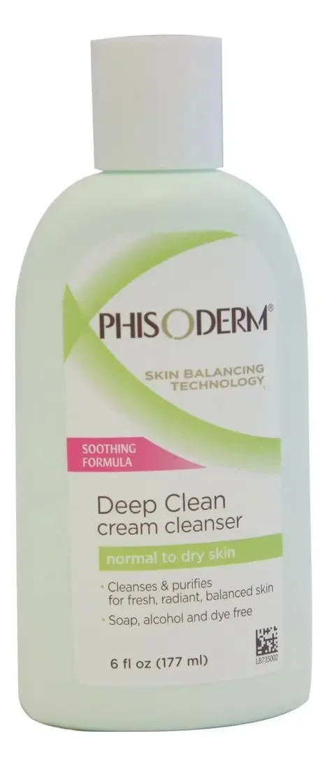 Creme de limpeza de pele de limpeza profunda Phisoderm