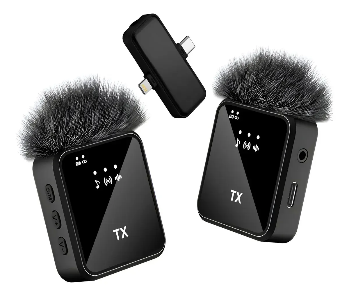 Pacote de 2 microfones sem fio duplos para criar conteúdo