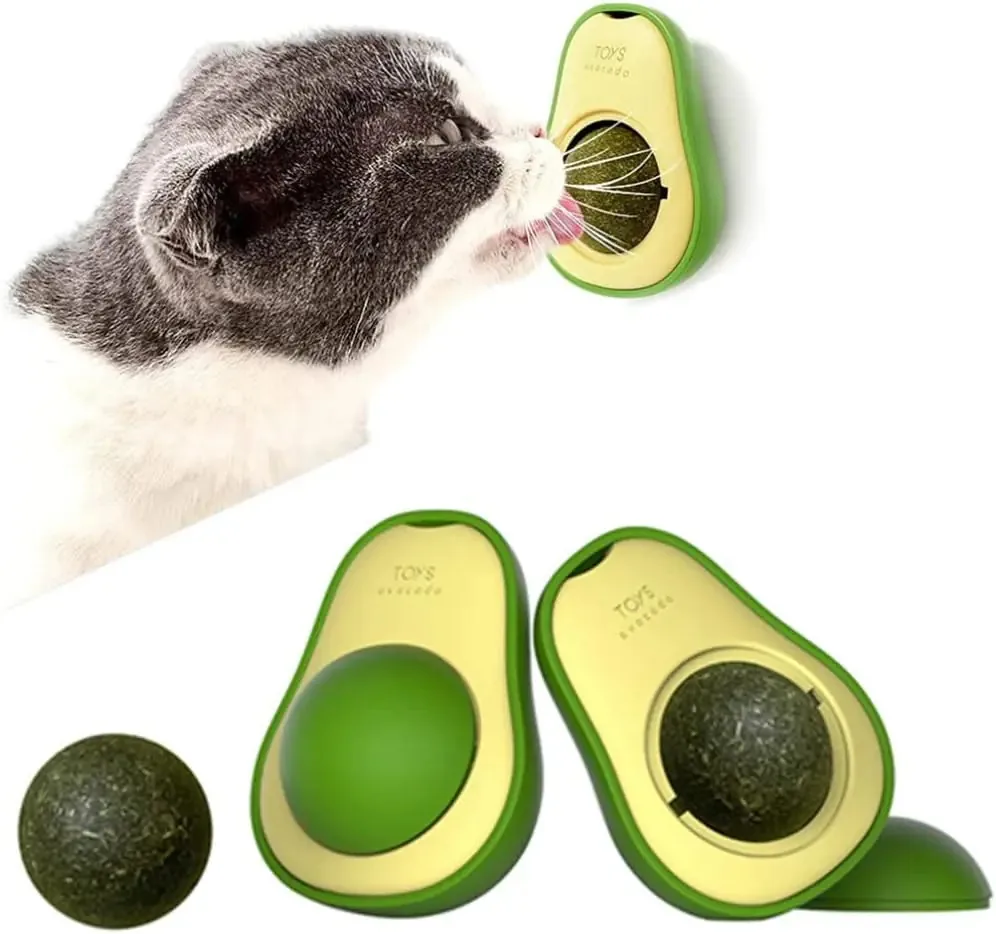 Bola de brinquedo interativa para gatos com erva-dos-gatos