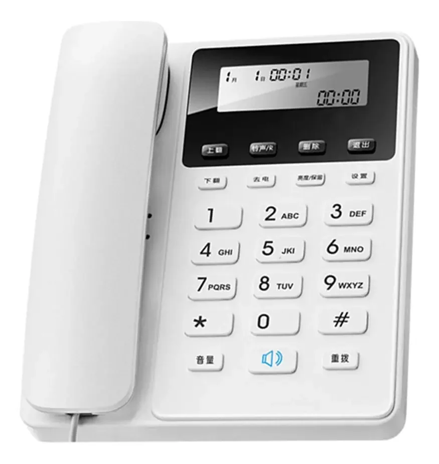 Ygwkwyji Telefones de Mesa Clássicos, Telefones de Esc Telefone Fixo com Fio - Telefone Clássico com Botões, Identificador de Chamadas, Tela LCD HD, Preto/branco(white)