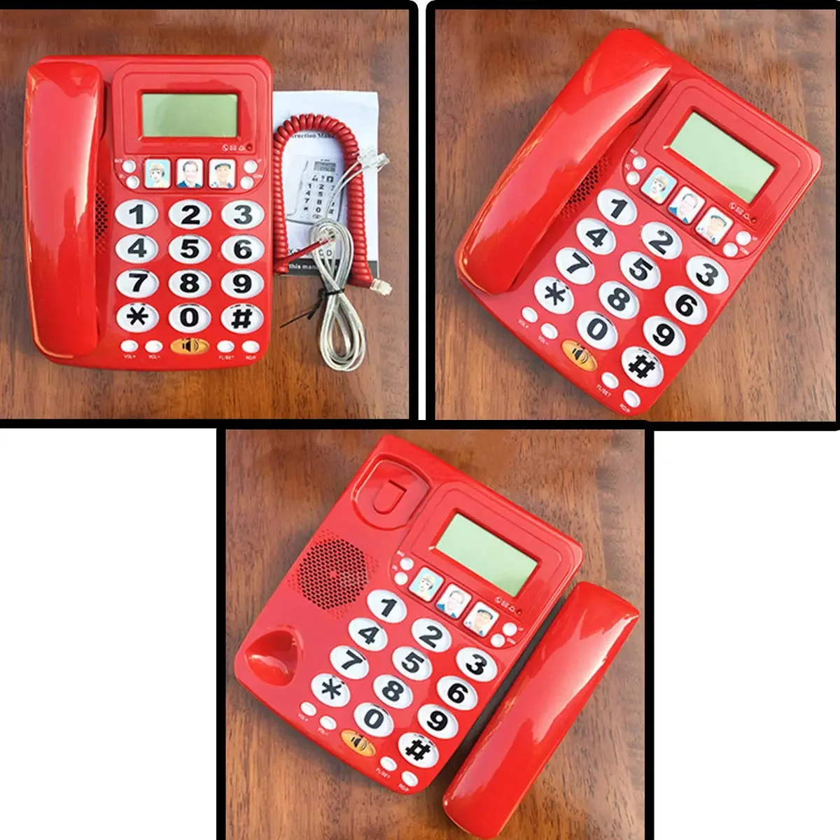 Ygwkwyji Telefones de Mesa Clássicos, Telefones de Esc Telefone Fixo para Escritório em Casa, Hotel, Telefone com Fio, Campainha Forte, Identificador de Chamadas, Discagem Rápida