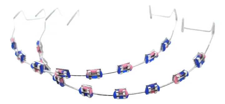 Dentes falsos do Decoração de brackets OEM rosa claro
