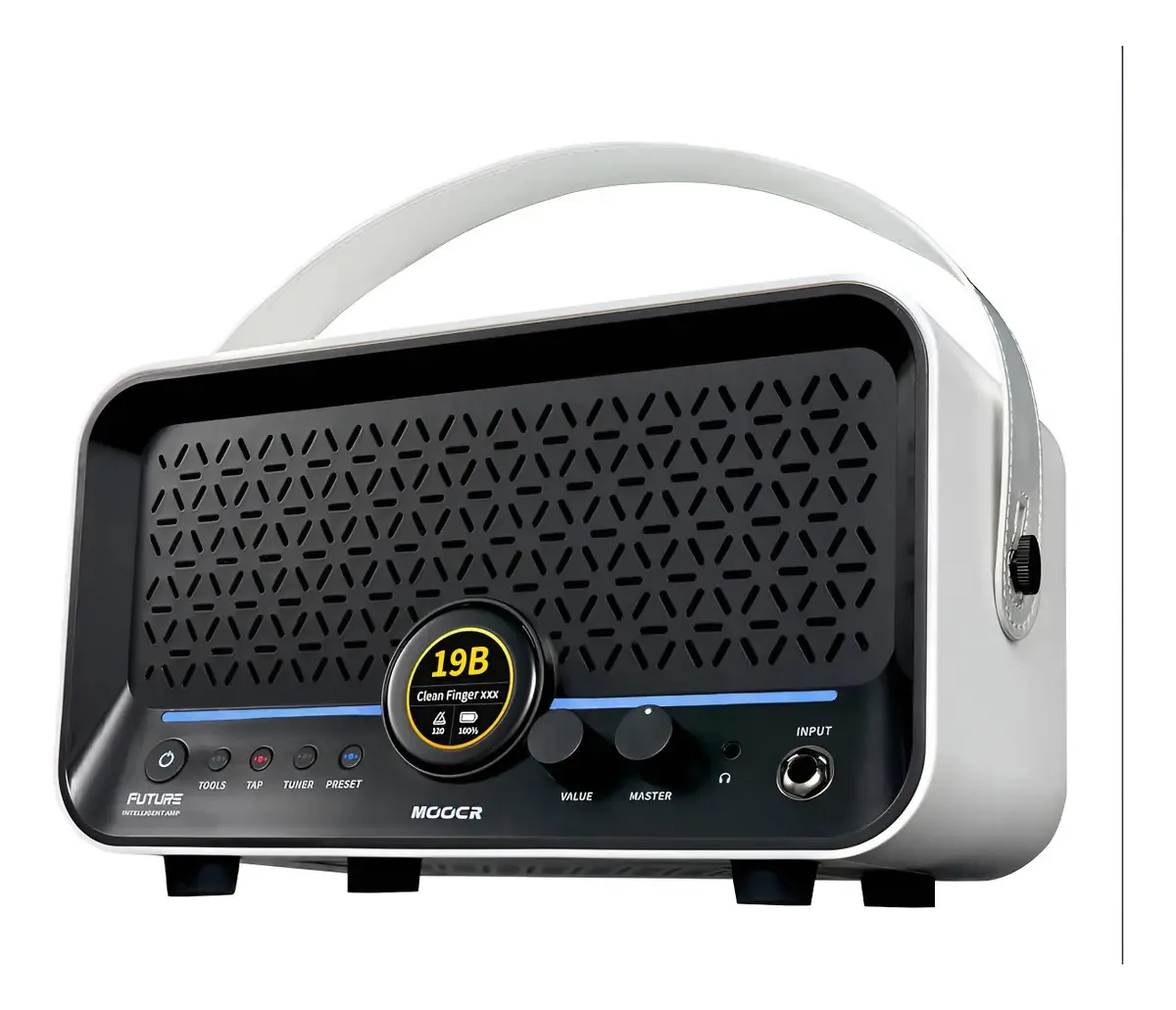 Amplificador de guitarra inteligente com efeitos e bateria