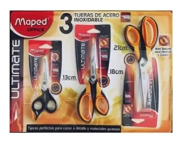 Pacote de 3 tesouras mapeadas oferece o melhor aço inoxidável