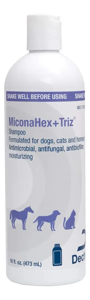 Shampoo Miconahex+Triz para cães, gatos e cavalos, 16 onças