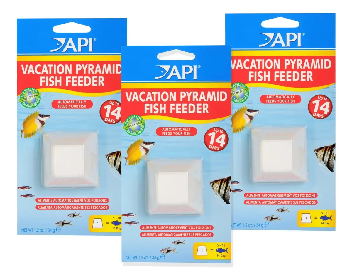 Alimentador de peixes Api Vacation Pyramid, 14 dias, 34 ml por mês