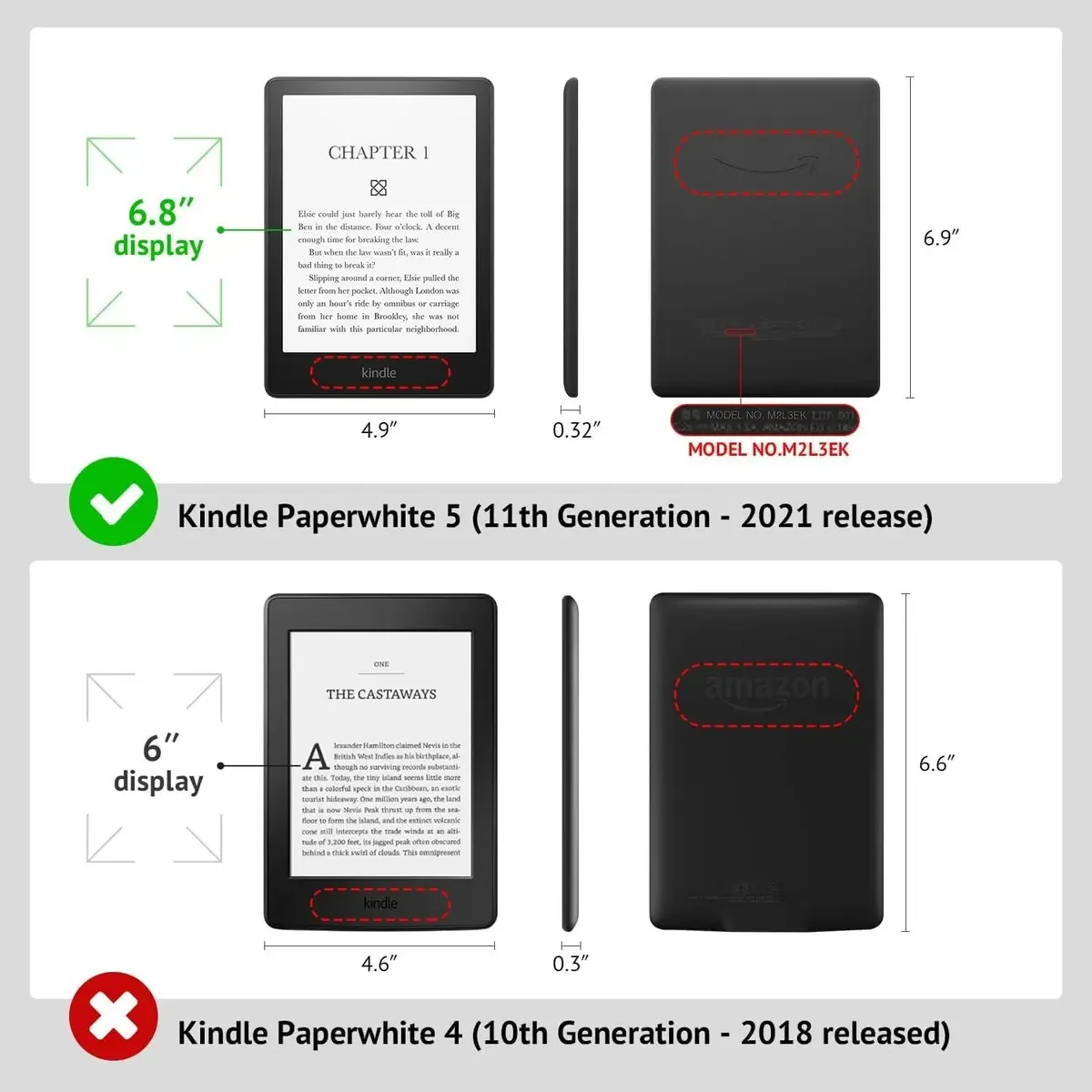 E-reader Setyogrp Paperwhite 5 com Tela de 6.8 polegadas