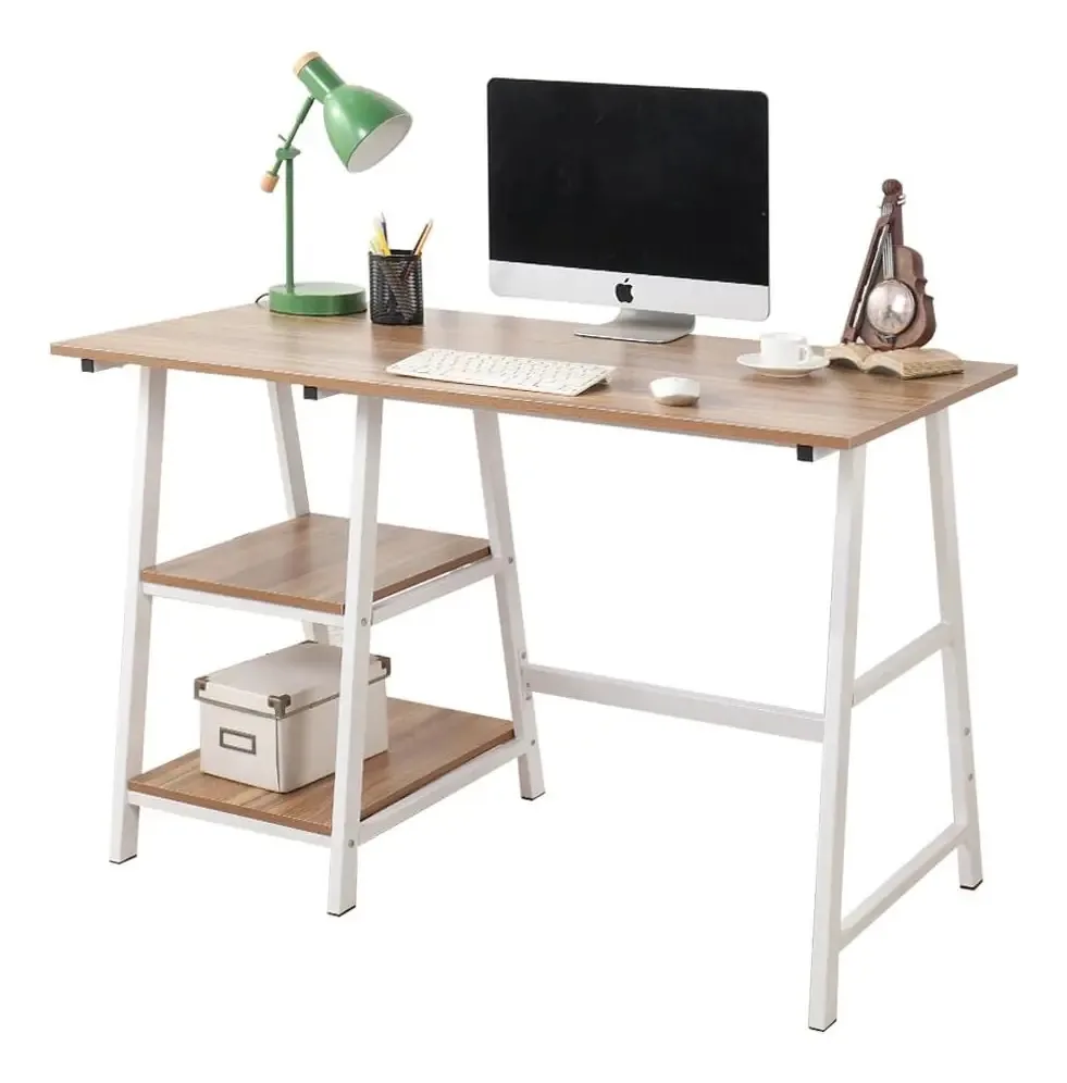 Mesa de mesa Pc Muebles web CD32 cor Madeira/Branco