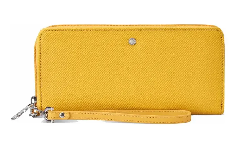 Carteira feminina de 20 cm. Delsey Lepic Cor Amarela