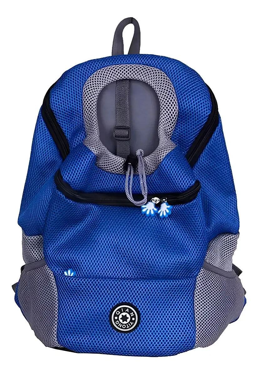 Mochila para cães pequenos azul tamanho L