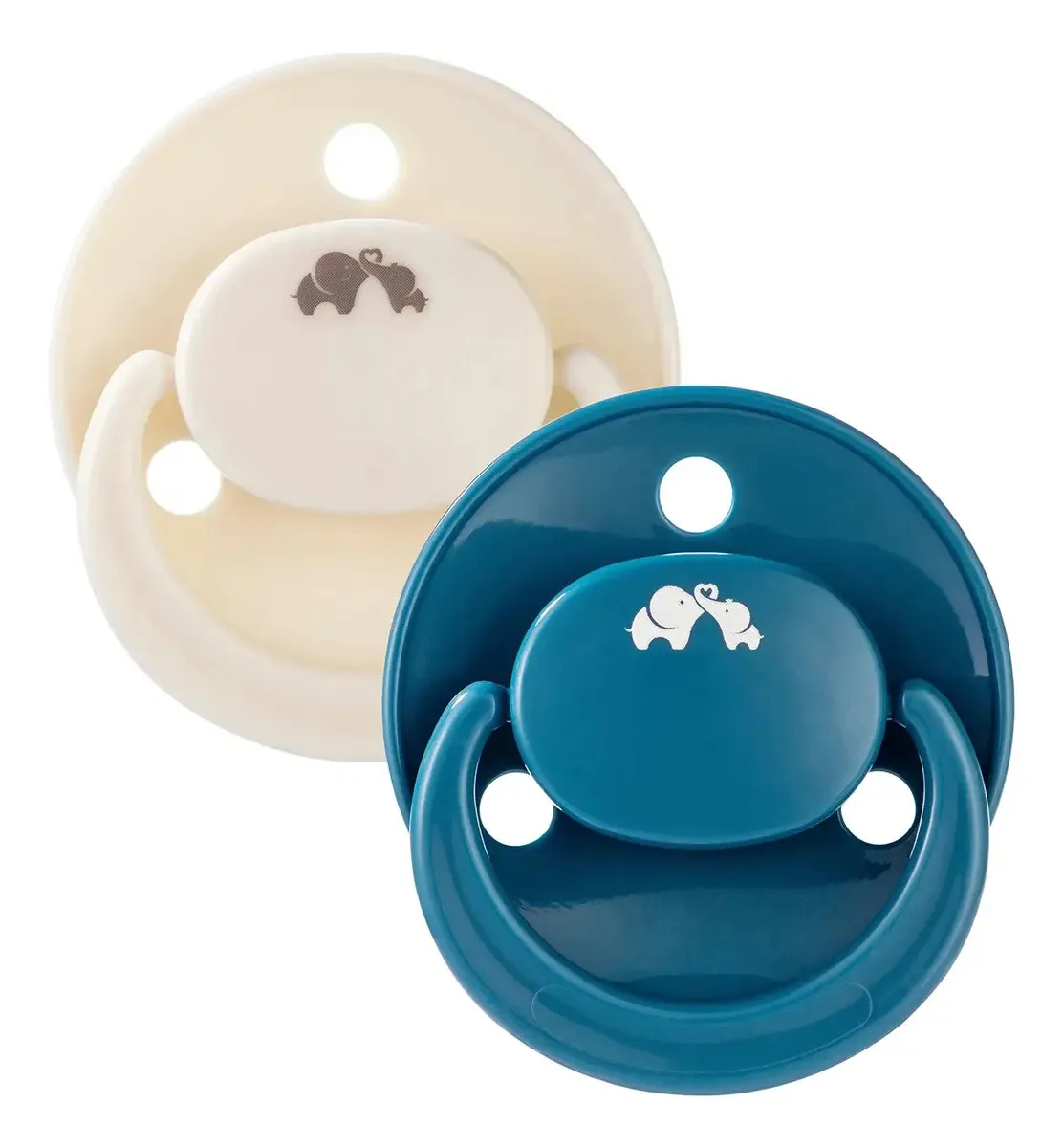 2 chupetas de silicone reversíveis 0+ Blue/Sand Baby Comfort Blue
