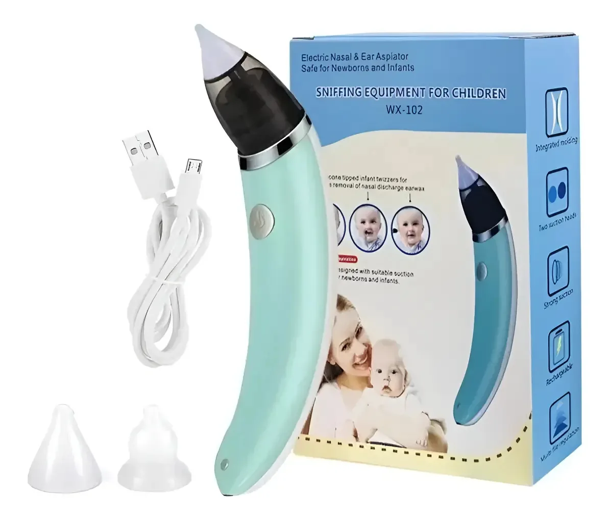 Aspirador nasal elétrico recarregável Celeste Baby Moco