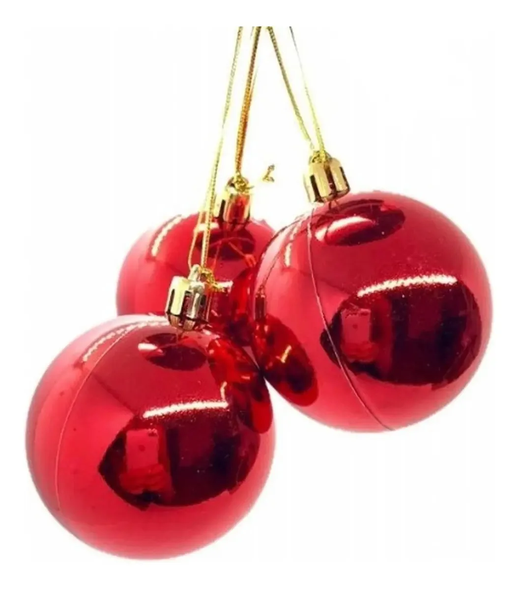 Conjunto 6 Bolinhas 4cm Enfeitar E Decorar Árvore De Natal