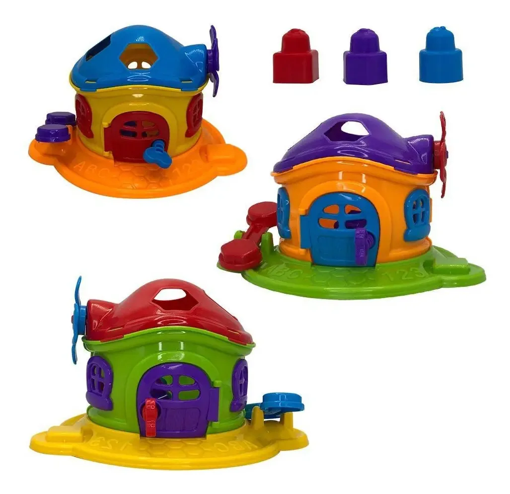 Casinha De Brinquedo Cogumelo Com Cata Vento E Com Gangorra