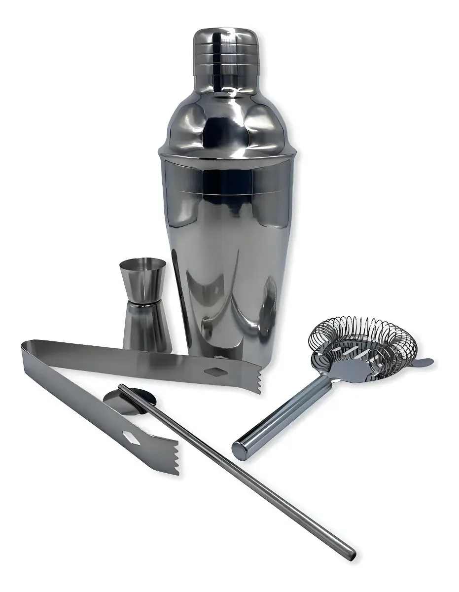 Coqueteleira Profissional Inox 550ml Kit Bar 5pçs Caipirinha
