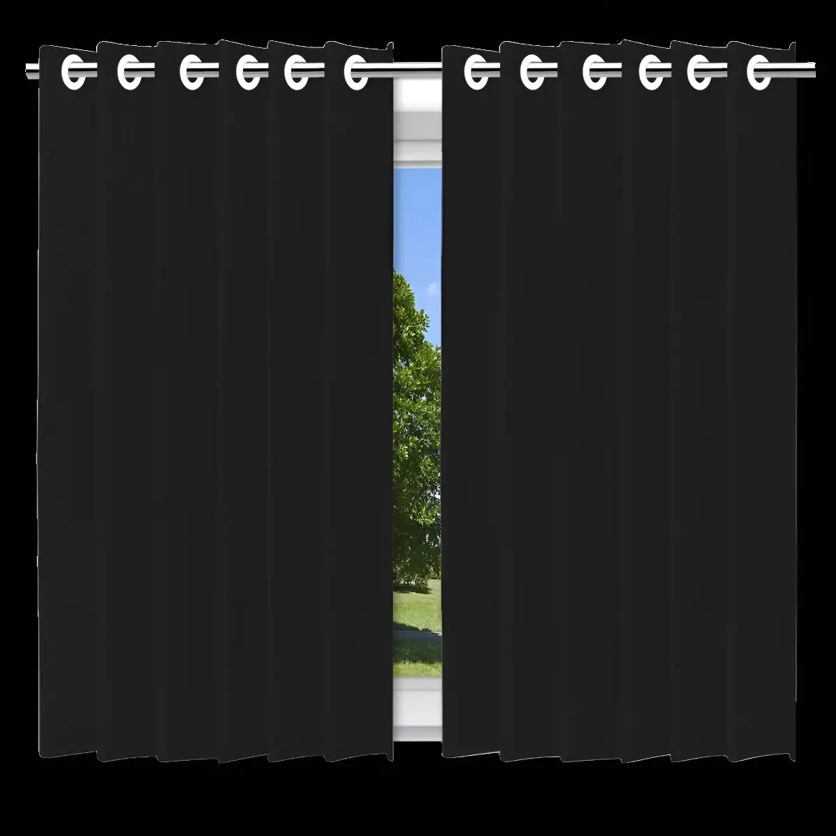 Cortina Blackout Preta 200x140cm Corta Luz Com Ilhós