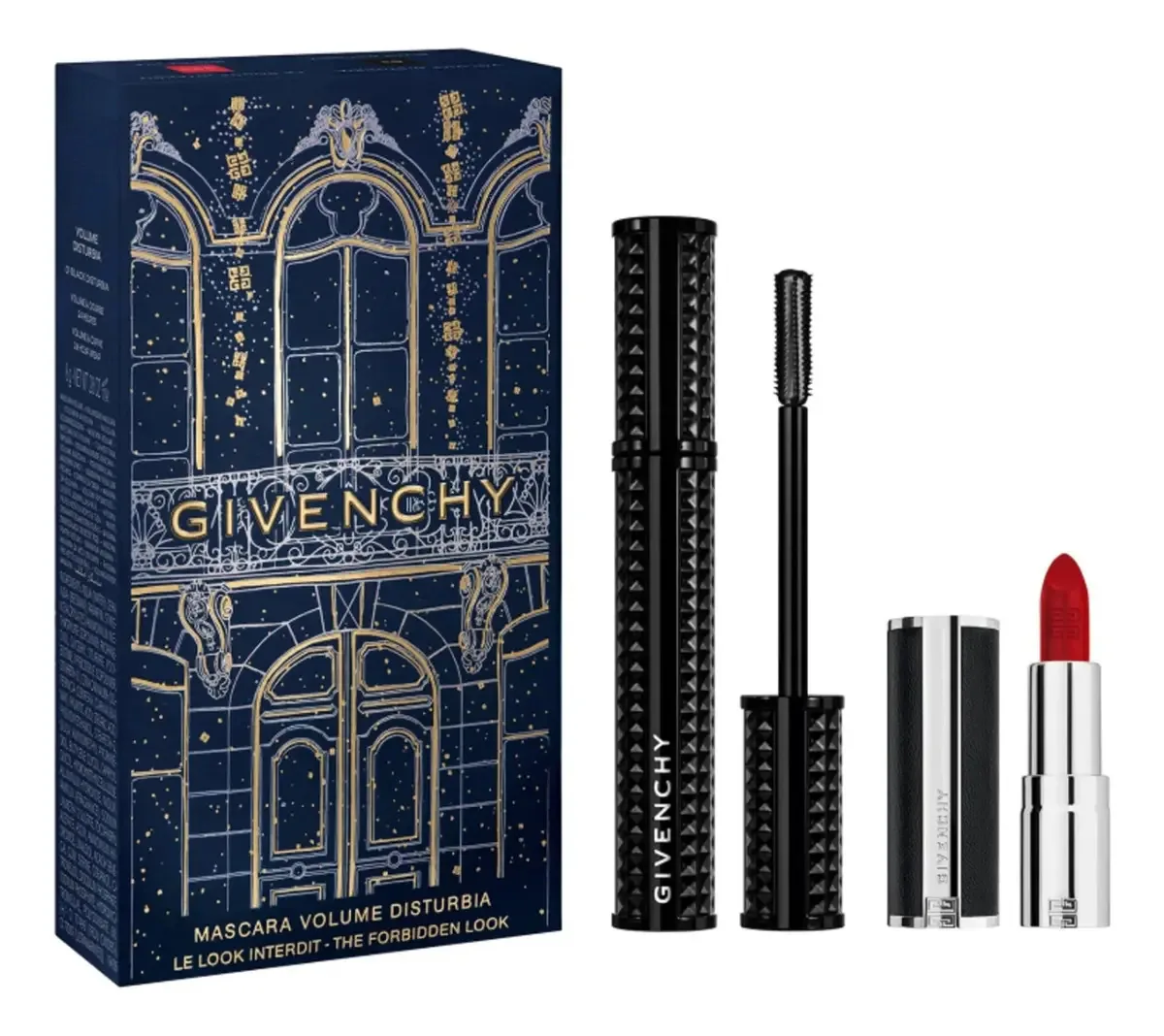 Conjunto de maquiagem labial Givenchy Disturbia Mascara +