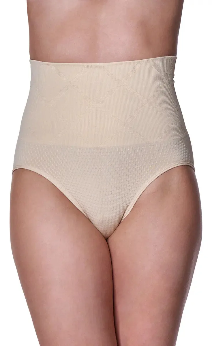 Shorts de cintura sem costura 20528, cor bege, tamanho XXL