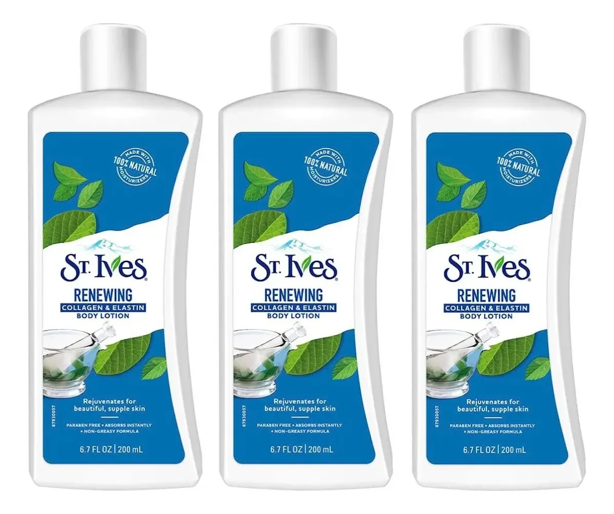3 Hidratantes Corporais Colágeno E Elastina 200ml - St. Ives