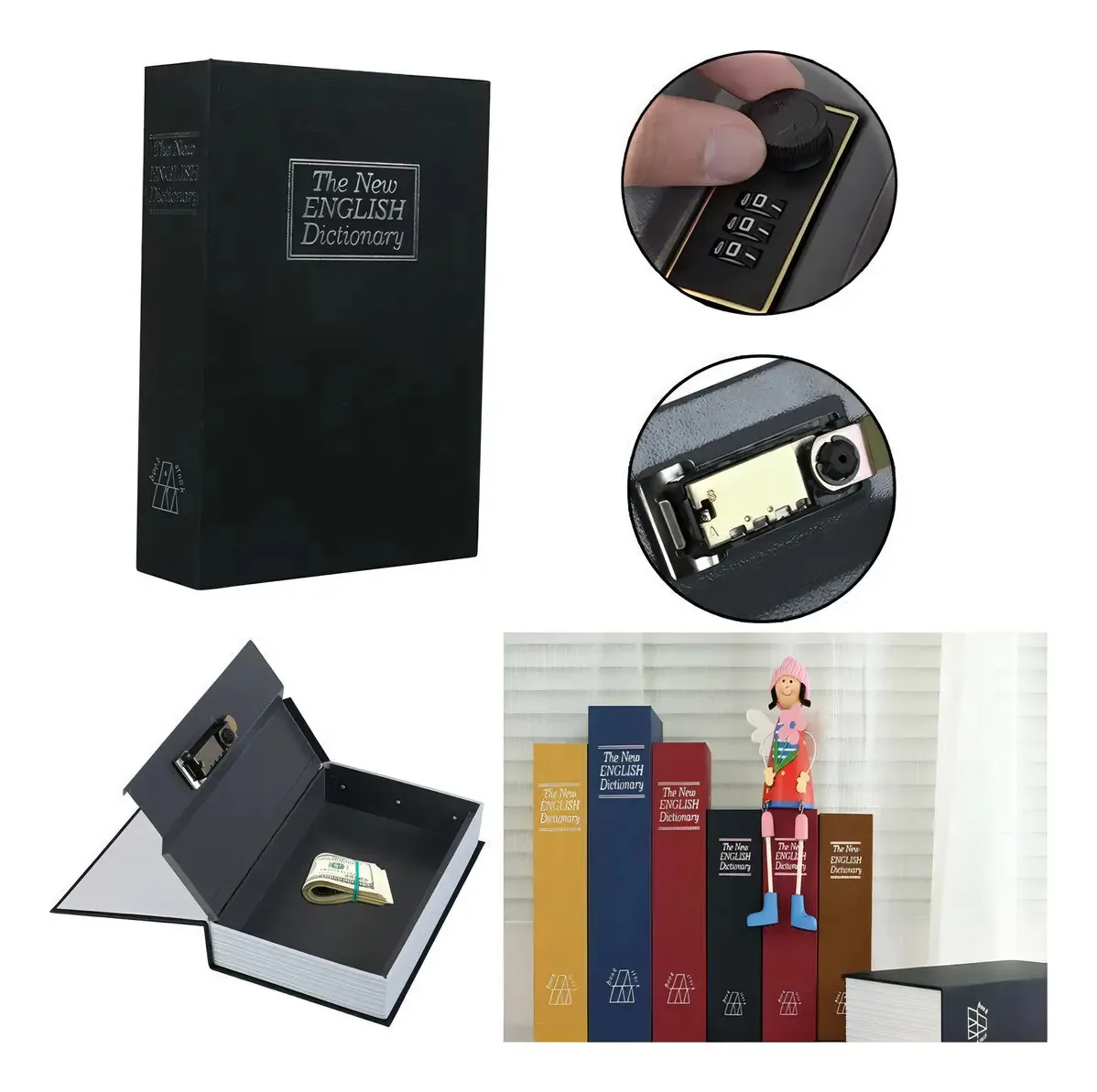 Cofre Camuflado Pequeno De Metal Livro Com Senha