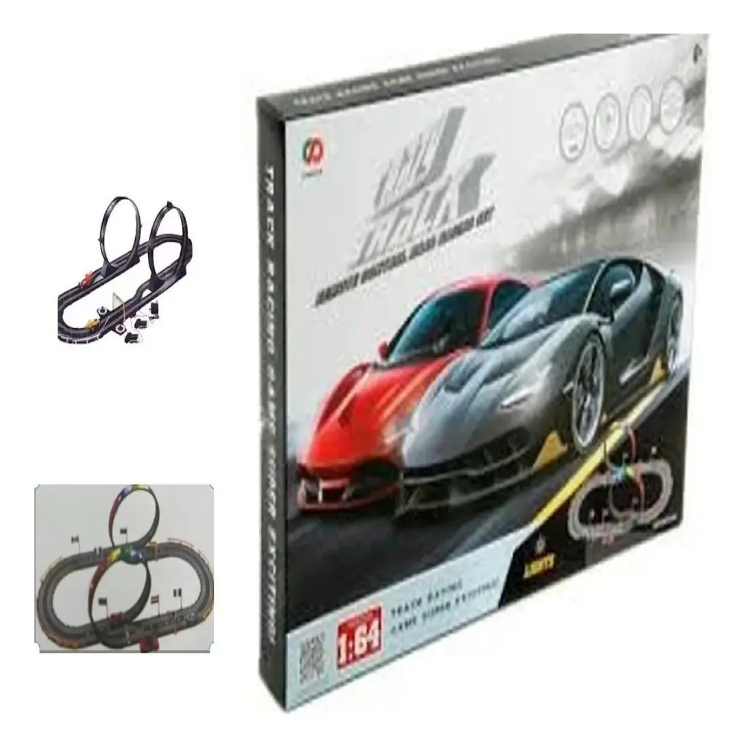 Pista Corrida Eletrica Com Luz Duplo Giro Autorama 369cm