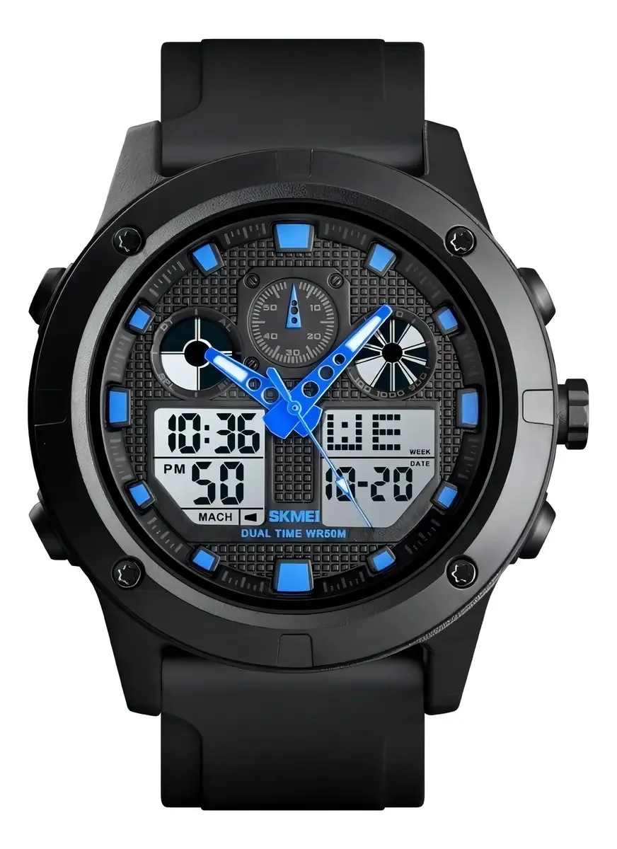 Relógio de pulso azul masculino Skmei 1514