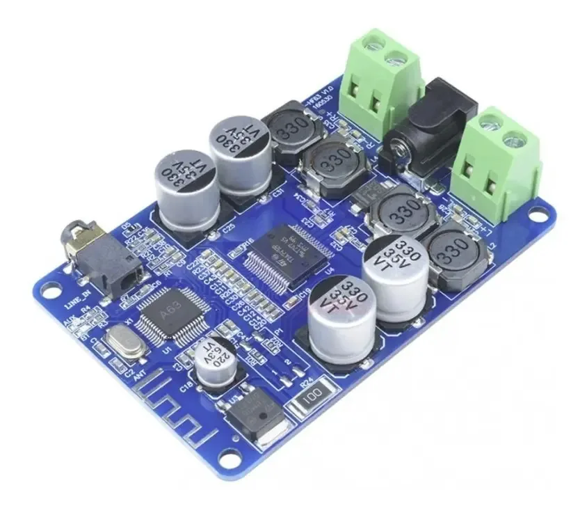 Amplificador de áudio com receptor Bluetooth 2 canais 25w