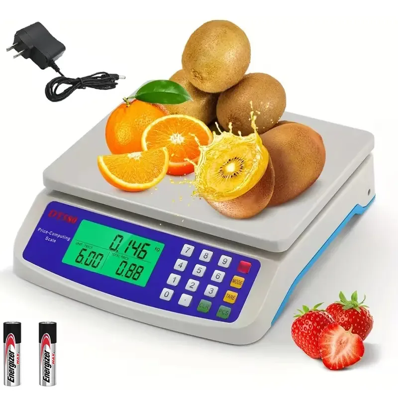 Balança comercial digital de 40 kg, eletrônica de alta precisão, balança digital de 40 kg, tela LCD comercial, função de tara, balança digital comercial de 40 kg, escala comercial econômica,...