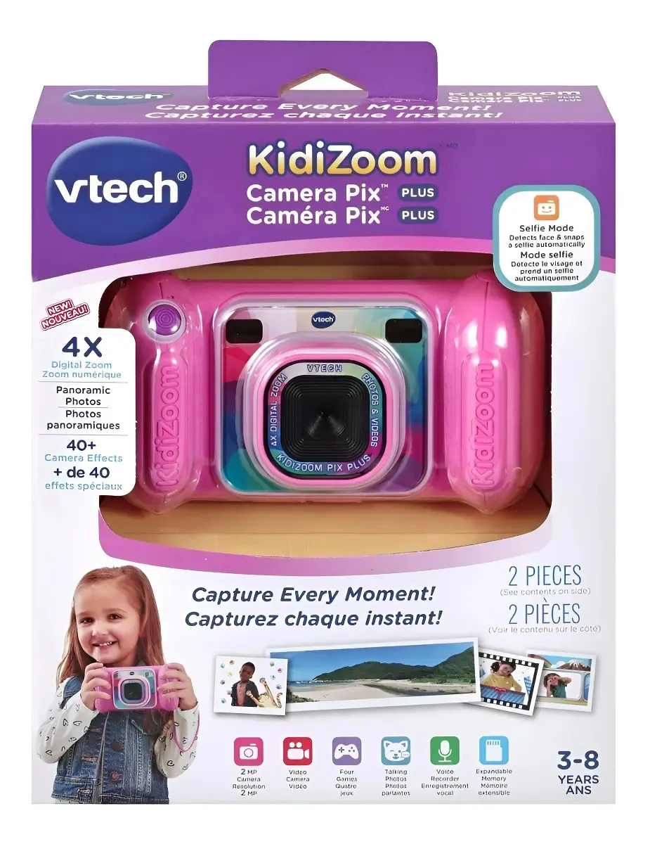 VTech Kidizoom Plus compacta cor rosa