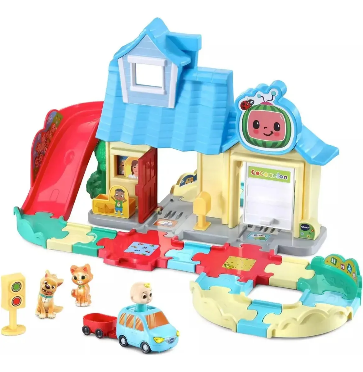 Vtech Cocomelon Go! Conjunto de rodas inteligentes Jjs House Track Water Color