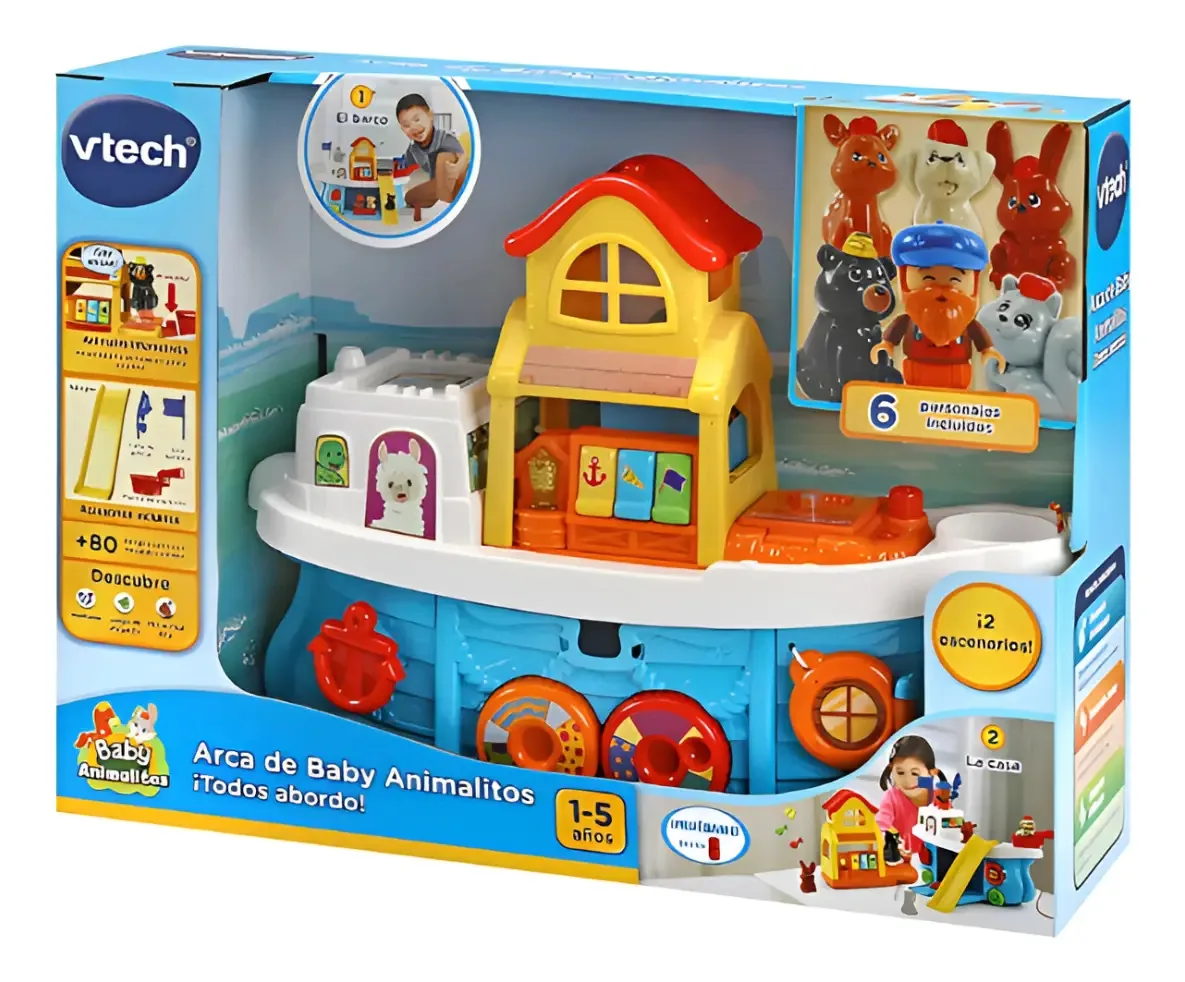 Barco doméstico com animais de arrasto com luz e música | Vtech