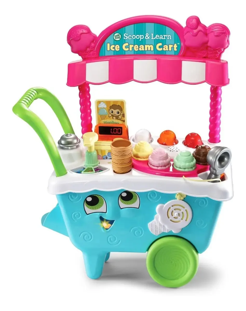 Carrinho de sorvete Leapfrog + Cor de acessórios: azul claro e rosa