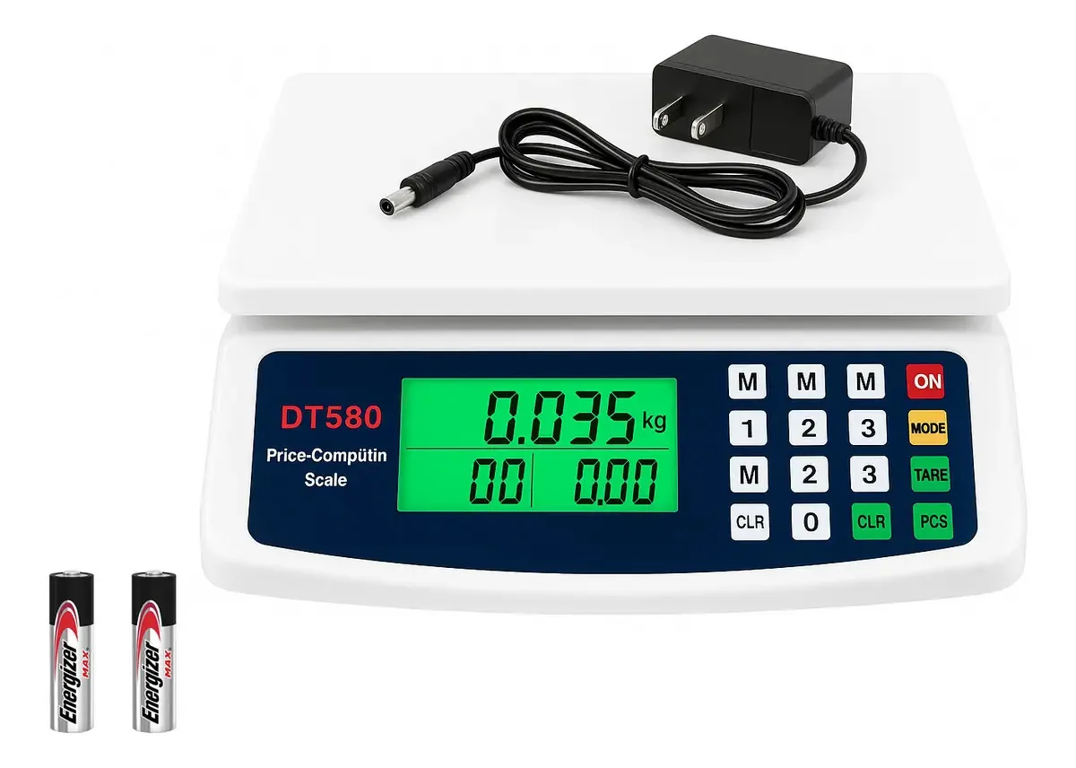Balança digital comercial de 30 kg, eletrônica de alta precisão, balança digital de 30 kg, tela LCD comercial, função de tara, balança digital comercial de 30 kg, balança comercial econômica,...