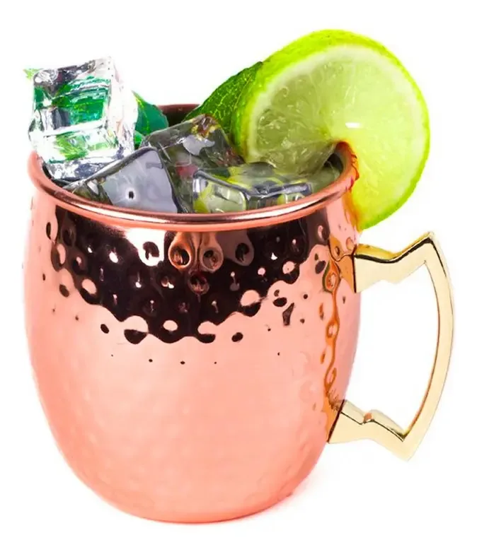 Caneca Inox Moscow Mule Martelada Rose 500ml