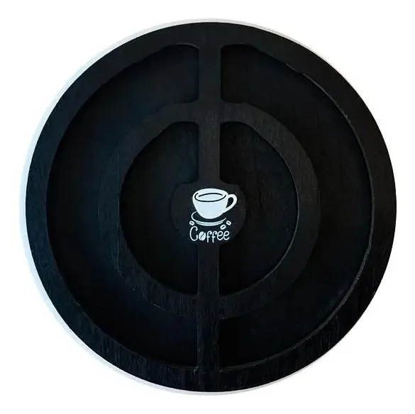 Suporte Preto Média De 20 Cápsulas Café Chá Madeira Mdf