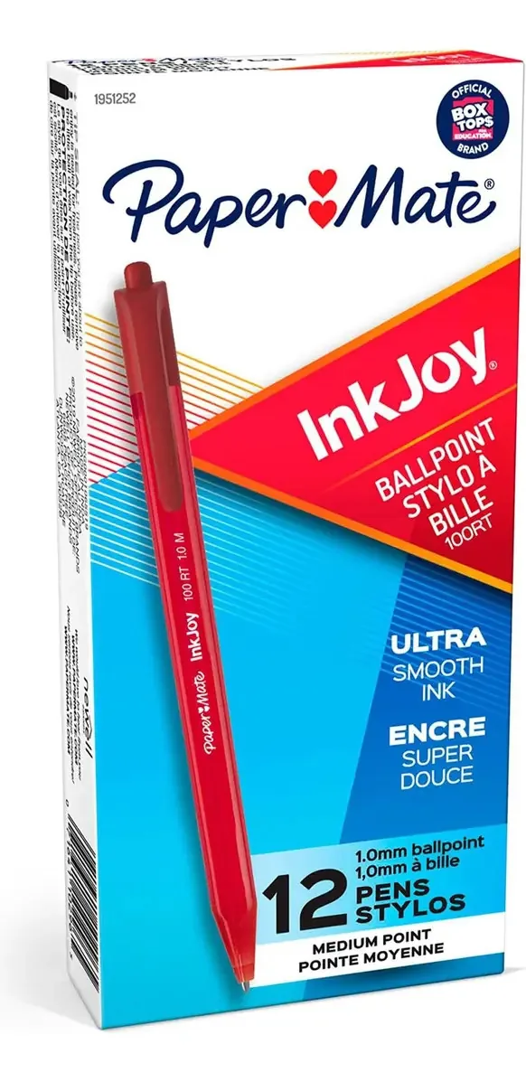 Ballpoint Paper Mate Set 12U Red2 canetas