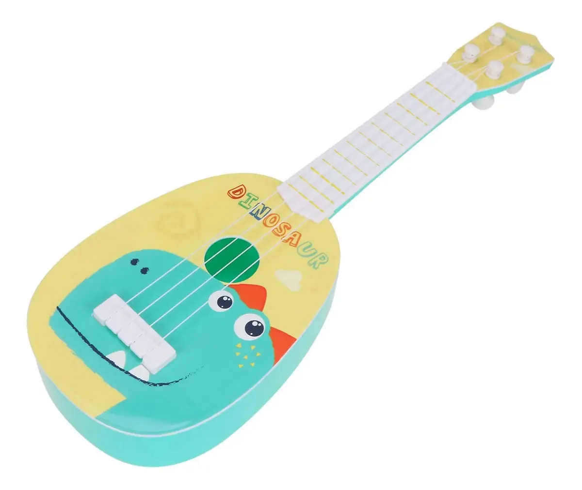 Brinquedo de guitarra infantil Ultnice, 4 cordas, padrão de dinossauro, guitarra, instrumento musical, brinquedo educacional para crianças, crianças e crianças