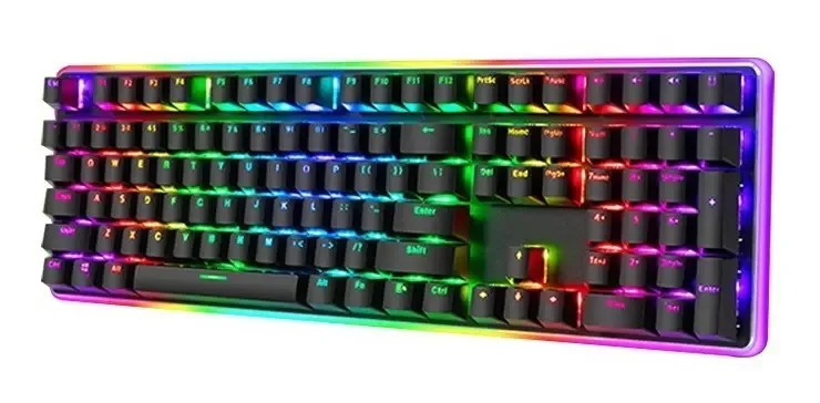 Teclado mecânico Royal Kludge Rk918 Blue Switch, base metálica, teclado preto