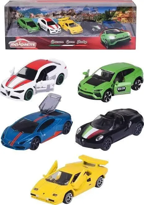 Kit 5 Miniaturas Majorette Lamborghini Alfa Romeu 1:64 Multicolor
