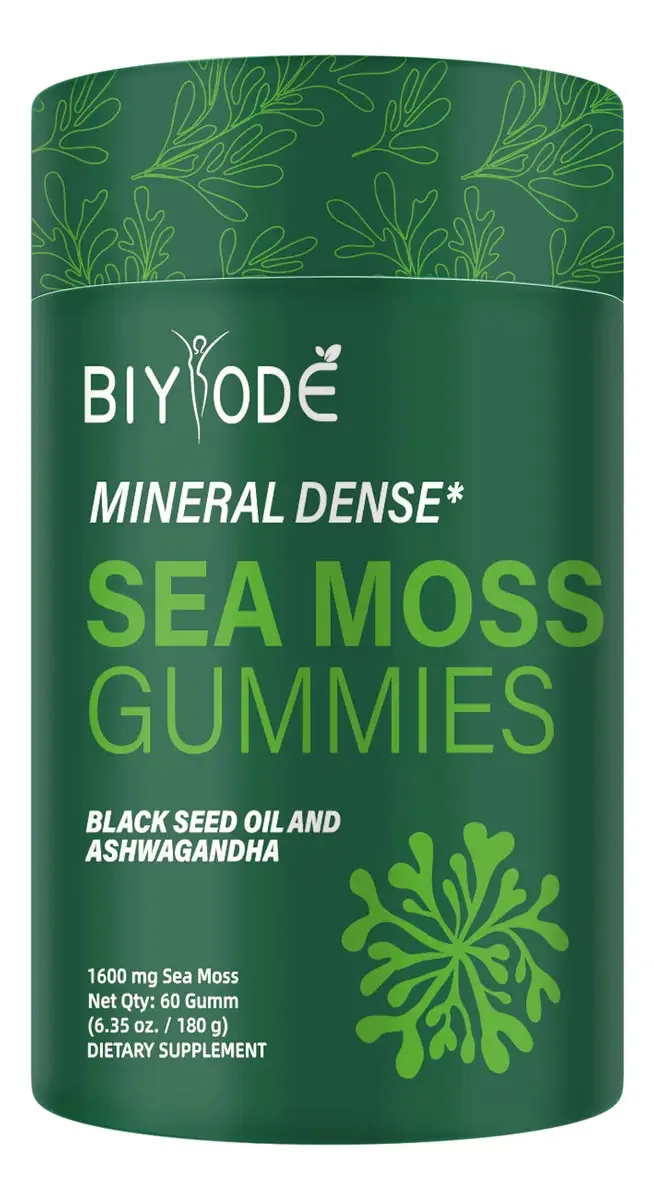 Gomas de algas marinhas Elfleaf Shilajit 1600 mg Suplemento imunológico A desintoxicação de cálcio estimula o metabolismo 60 gomas