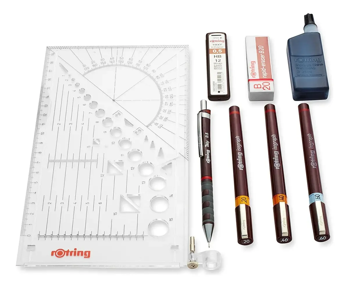 Rotring Isograph - Conjunto de canetas para desenho técnico