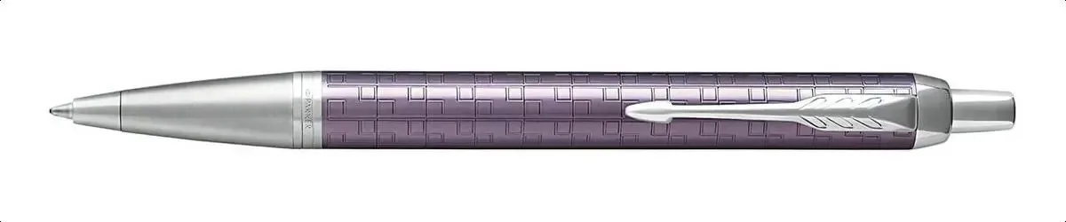 Bolígrafo Parker Im Premium Violeta Escuro Detalhes Cromados Tinta Preta