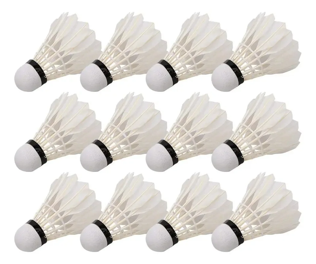 Liukouu Peteca de Badminton com Grande Estabilidade e Durabilidade, Badminton de Alta Velocidade com 12 Peças, Ideal para Competição de Treinamento em Ambientes Internos e Externos