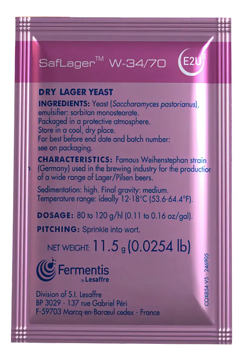Levedura Saflager W-34/70 Fermentis Para Cerveja Artesanal