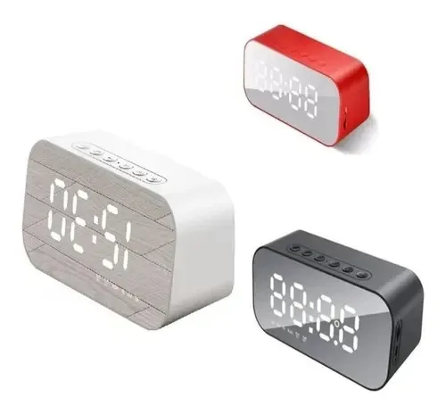 Caixa De Som Bluetooth Despertador Radio Relogio Digital Fm