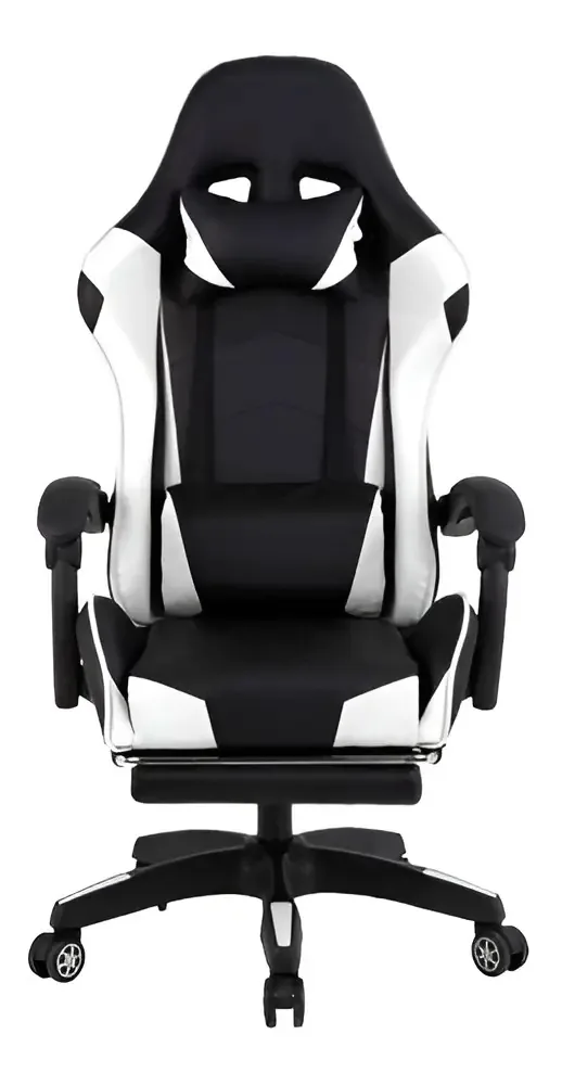 Cadeira Gamer Ergonômica Reclinável Giratória Preta E Branca