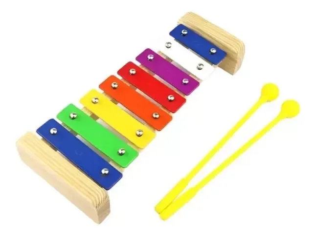 Xilofone Infantil DNA DOS Metalofone 8 Notas Colorido Alumínio