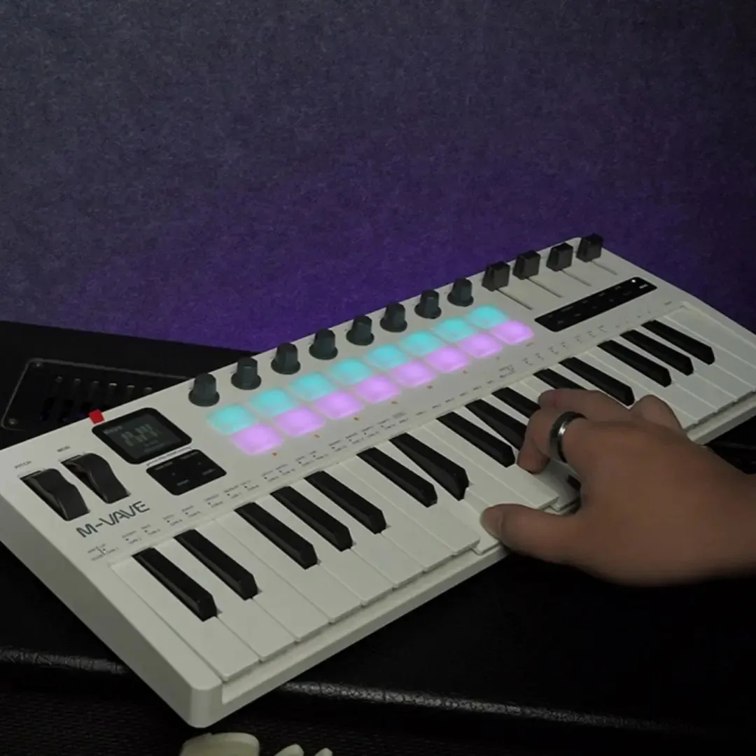 M-vave Teclado Controlador Smk-37 Pro Midi 37 Teclas Branco