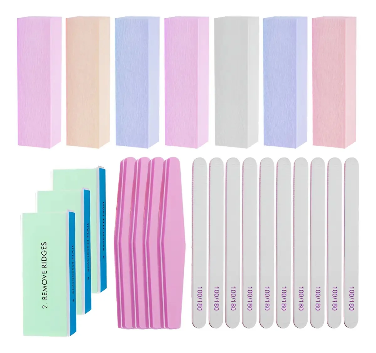 Kit de unhas esculpido, conjunto de manicure e pedicure, arquivos de suprimentos